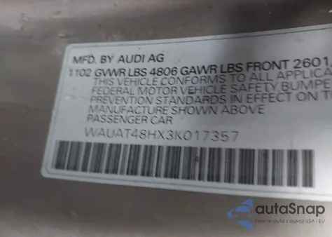 2003 Audi A4 3.0 from USA, damaged, VIN WAUAT48HX3K017357